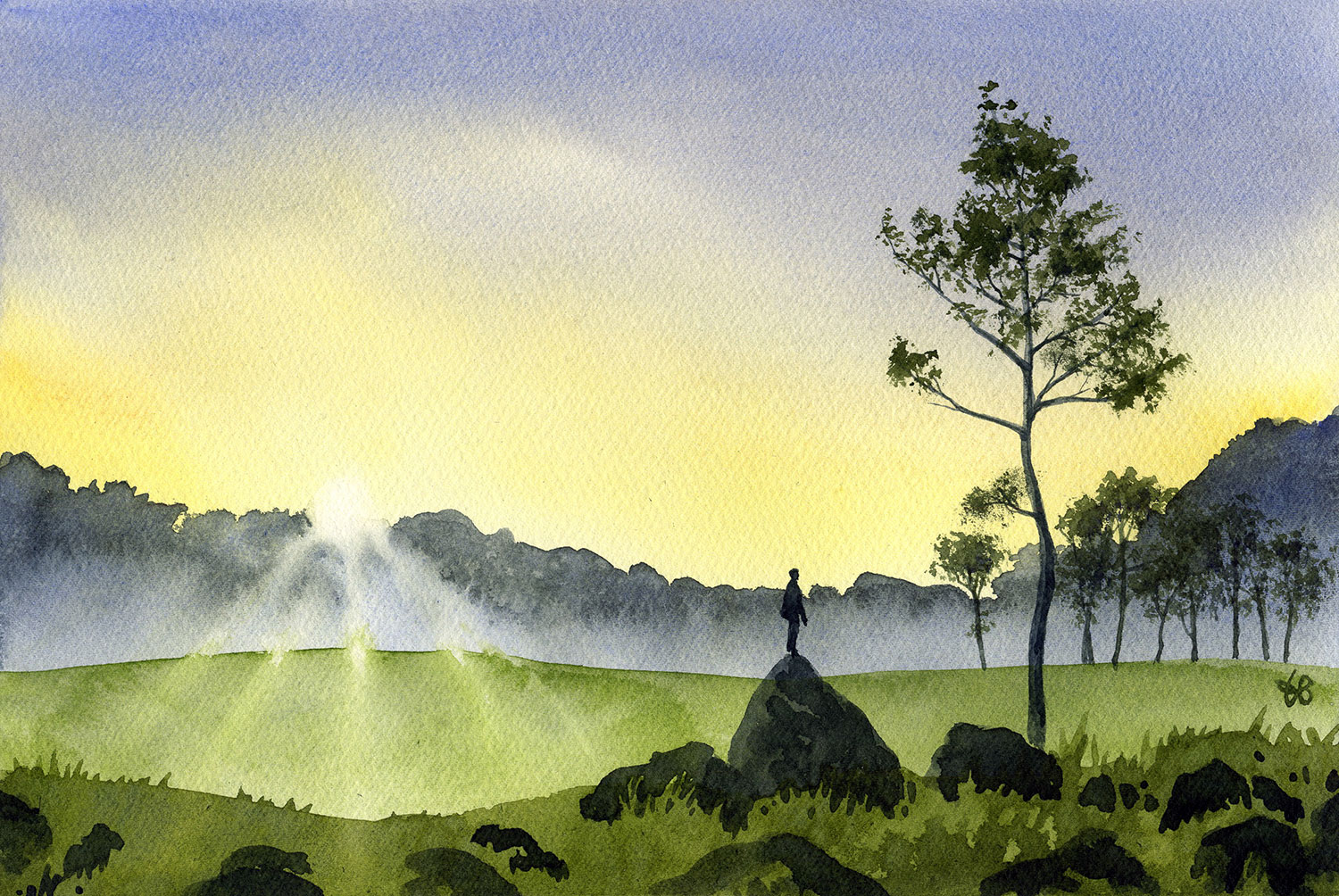 Paysage aquarelle jean buchet