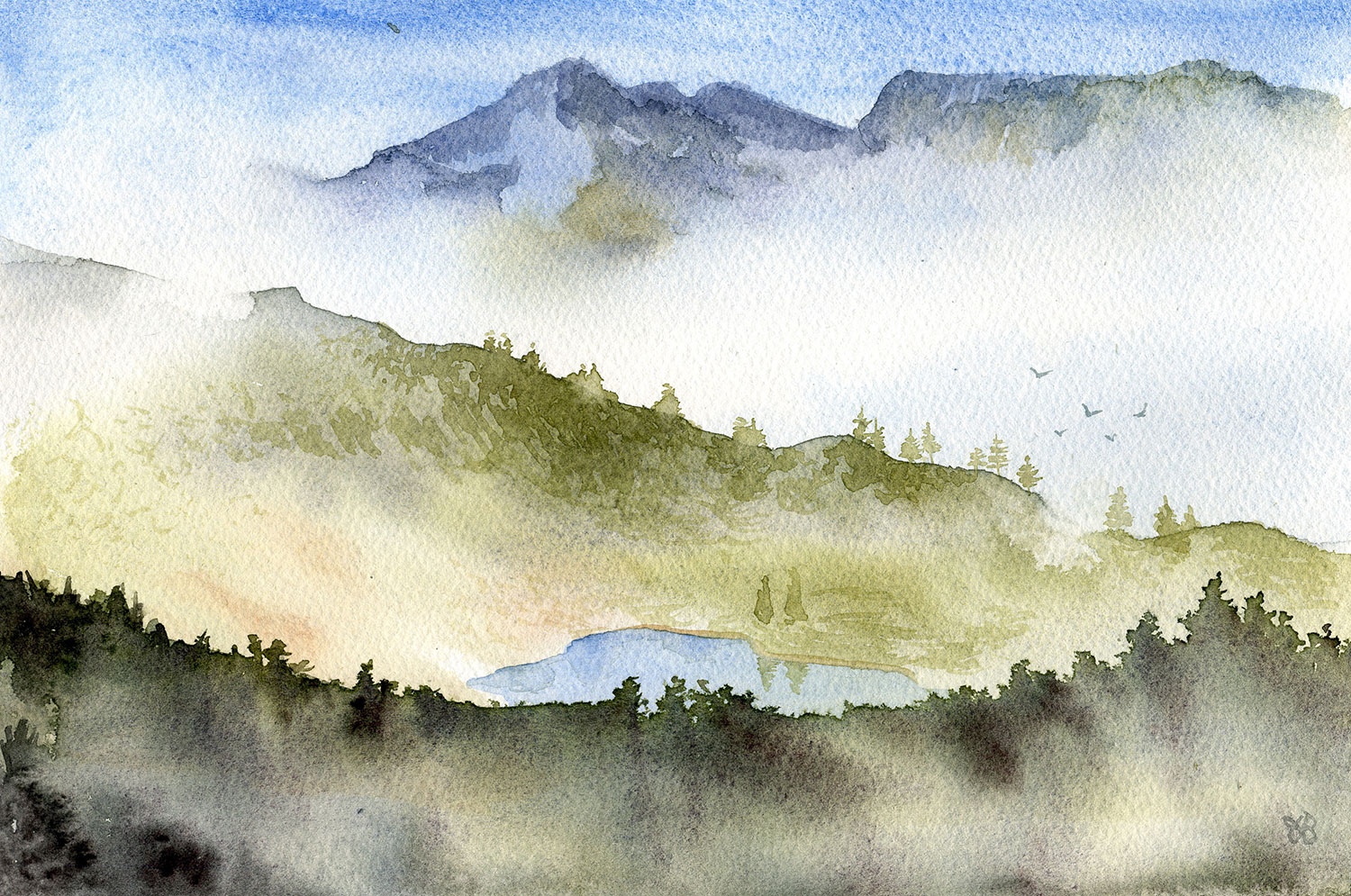 Paysage aquarelle jean buchet